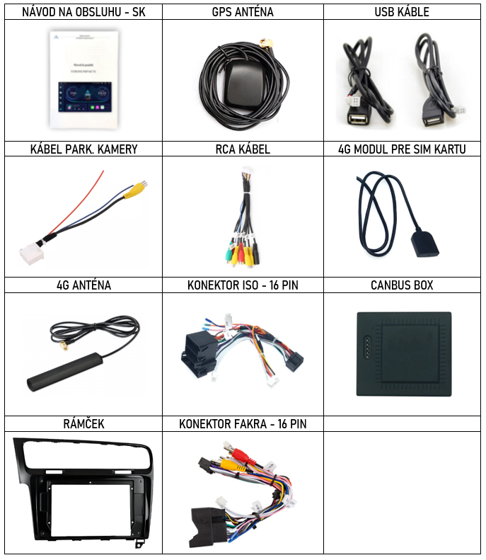 SK Prislusenstvo pre autorádio Xtrons IAP pre Volkswagen Golf 7 cerny s carplay a androidauto - evtech.sk